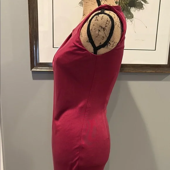 CoOp Barneys New York Burgundy Sleeveless Sheath Dress - Picture 8 of 11